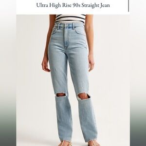Abercrombie The 90s Straight Ultra High Rise. Size 6 (28) Regular